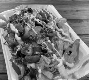 Fries with chicken masala