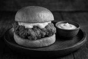 Hot Fried Chicken In Pav (w Garlic Mayo)