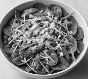 Spinach & Bean Sprouts Salad In Smoked Paprika Yogurt  Dressing