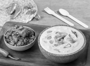 Curd Rice + Pacha Milagai Kozhi Peratal