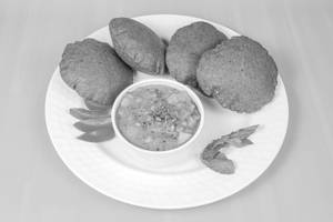 Aloo Bhaji Palak Puri (4 Pcs)