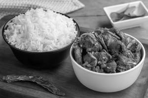 White Rice With Nattu Kozhi Chinthamani Varuval