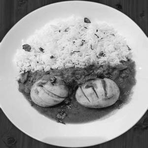 Rice and egg curry
