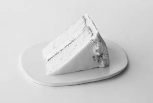 Vanilla Cake with Vanilla Buttercream Cake Slice
