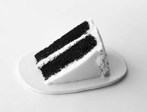 Chocolate Cake with Vanilla Buttercream Cake Slice