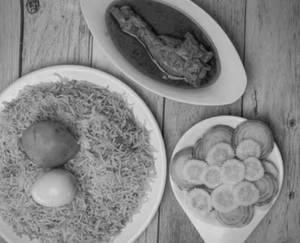 Egg Biriyani With Chicken Chaap [Serves 1]
