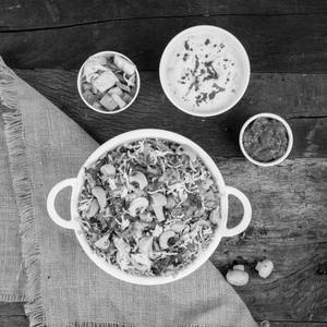 Mushroom Biryani with Raita