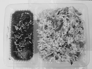 Veg Fried Rice With Veg Manchurian Gravy