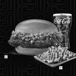 Korean Spicy Chicken Burger Meal.