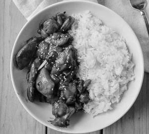 White Rice+Chicken Fry (serves one)