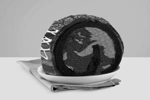 Mississippi Mud Roll Cake Slice