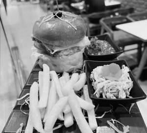 Aloo Tikki Burger with Fries
