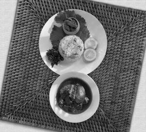 Savory gravy chicken with pulao