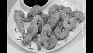 Golden fried prawns