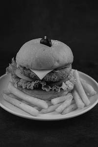 Veg Burger + French Fries