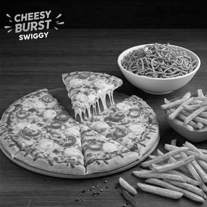 Cheese burst pizza + Hakka noodle + Peri peri fries                                                   