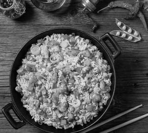 Schezwan Duble Egg Chicken Fried Rice
