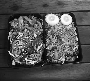 Pork Fried Rice + Teriyaki Beef Noodles