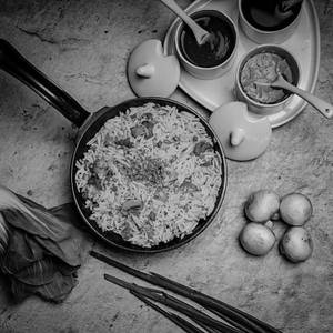 Burnt Garlic And Mushroom Fried Rice