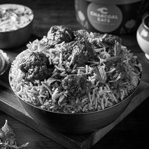 Charcoal Mutton Biryani (Boneless, Serves 1)