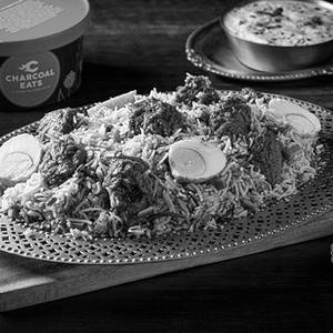 Charcoal Spicy Mutton Kepsa Biryani