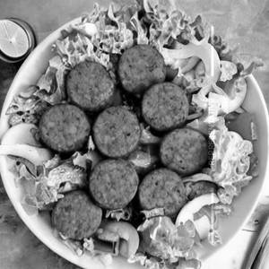 Vegan sausages salad