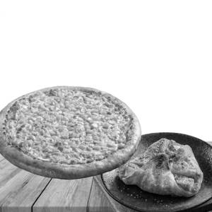 Med Corn N Cheese Pizza With Cheese Dip + Veg Parcel