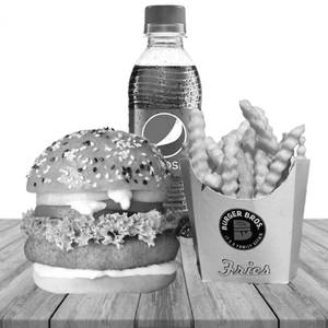 Crispy Chicken Burger + Fries + Pepsi 250ml
