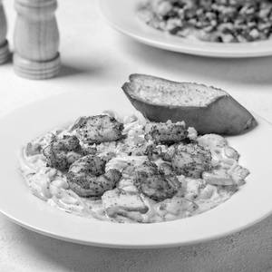Fettuccine with Mushroom Sauce Shrimp
