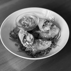 Teriyaki Prawn & Tempura Asparagus Rice Paper Roll