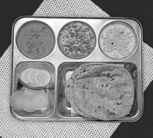 Dal Roti with Paneer Bhurji Thali