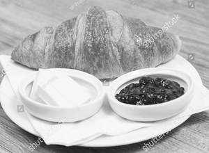 Croissant With Butter & Jam