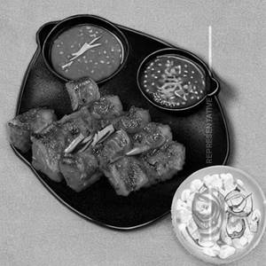 Vegetable steak in barbeque sauce