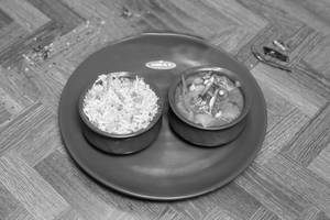 Mushroom Chilli With Fried Rice