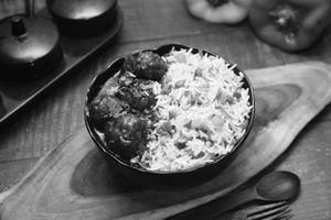Veg Manchurian + Rice