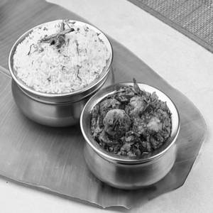 Steam Rice With Prawn Curry