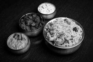 Mutton Biryani With Mutton Sukka