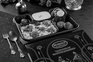 Dum Gosht Biryani Thali with Kebabs