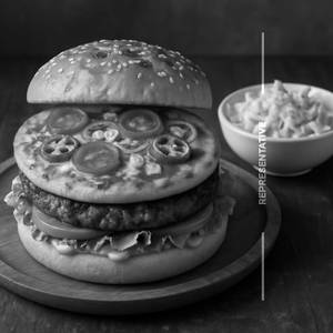 Mexicano Pizza Burger Non Veg Burger + Coleslaw                  