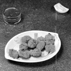 Golden fried prawns