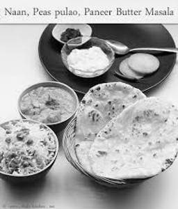 Mattar Paneer + Butter Roti (4 Pcs) + Veg Pulao