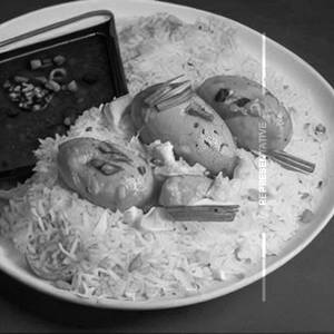 Double egg chicken rice(half)