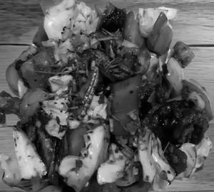 Stir fry octopus with veg
