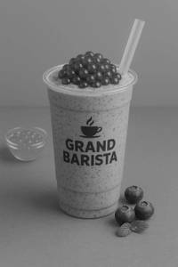 Blueberry with poping Boba Tea