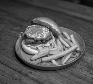 American Cheese Burger With Char Grilled Buff