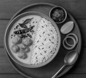 Kadi Pakoda Rice Bowl