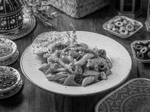 Vegetable Penne Pasta In Pink Sauce