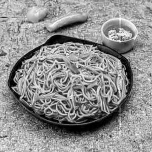 Chicken flat noodles in chilly oil