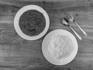 Dal + rice + chutney + salad                  