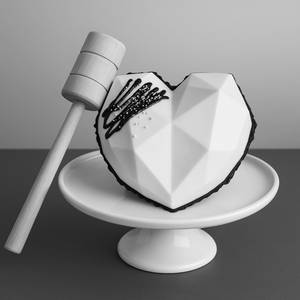 White Chocolate Heart Pinata Cake Eggless